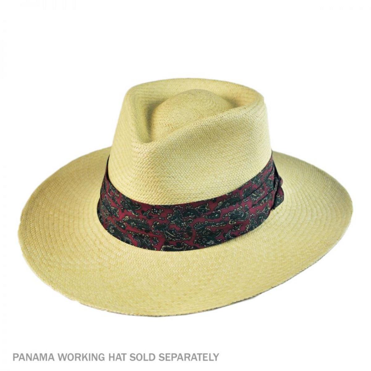 Capas Headwear | Paisley 3-Pleat Puggaree Hat Band | 602015 | profile | BURGUNDY