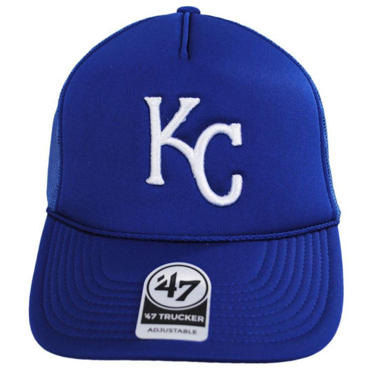47 Brand | Kansas City Royals MLB Foam Mesh Trucker Snapback Baseball Cap | 203427 | front | ROYAL