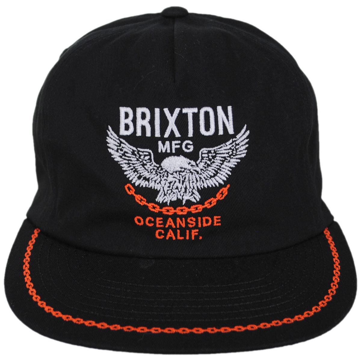 BRIXTON HATS | Waller Cotton HP Snapback Baseball Cap | 201876 | front | BLACK