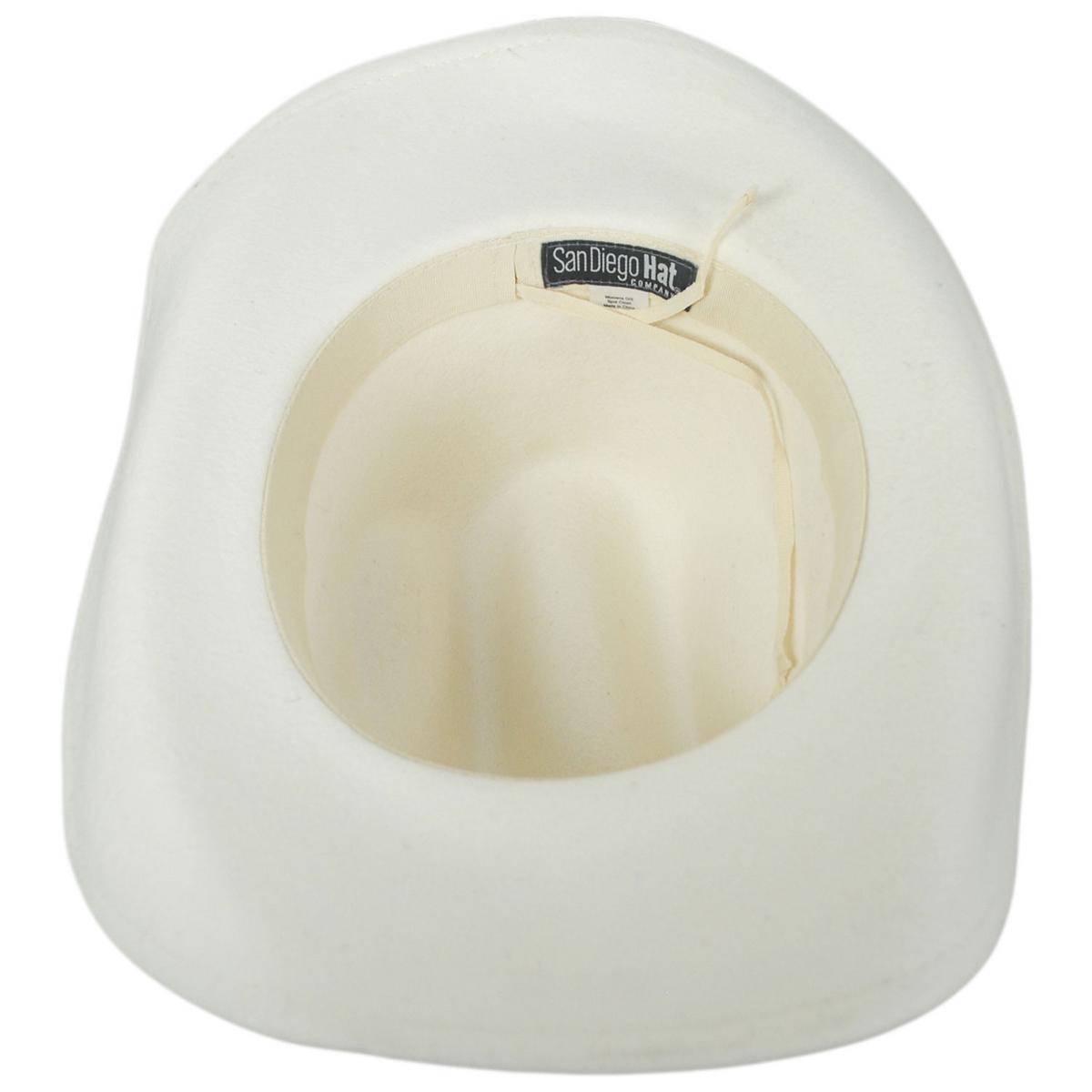 San Diego Hat Company | Twist Wool Felt Cowboy Hat | 125207 | under | IVORY