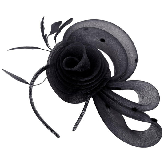Kathy Jeanne | Pluma Horsehair Mesh Fascinator Hat | 122438 | lead | BLACK