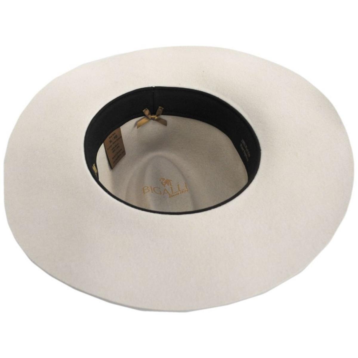 Bigalli | Zoey Floppy Brim Wool Felt Fedora Hat | 131433 | under | CREAM