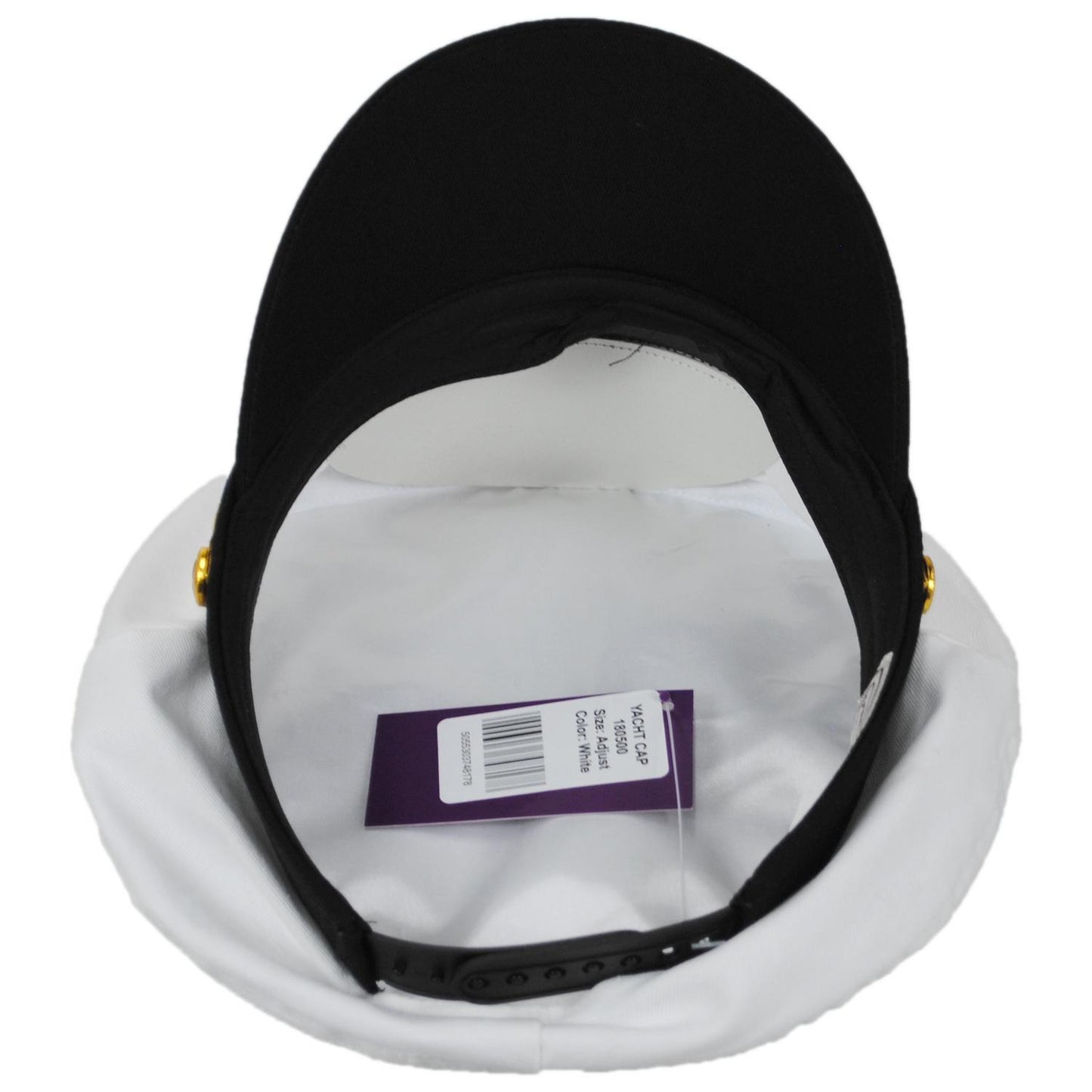 Village Hat Shop | Deluxe Adjustable Yacht Captain Cap | 180500 | under | WHITE