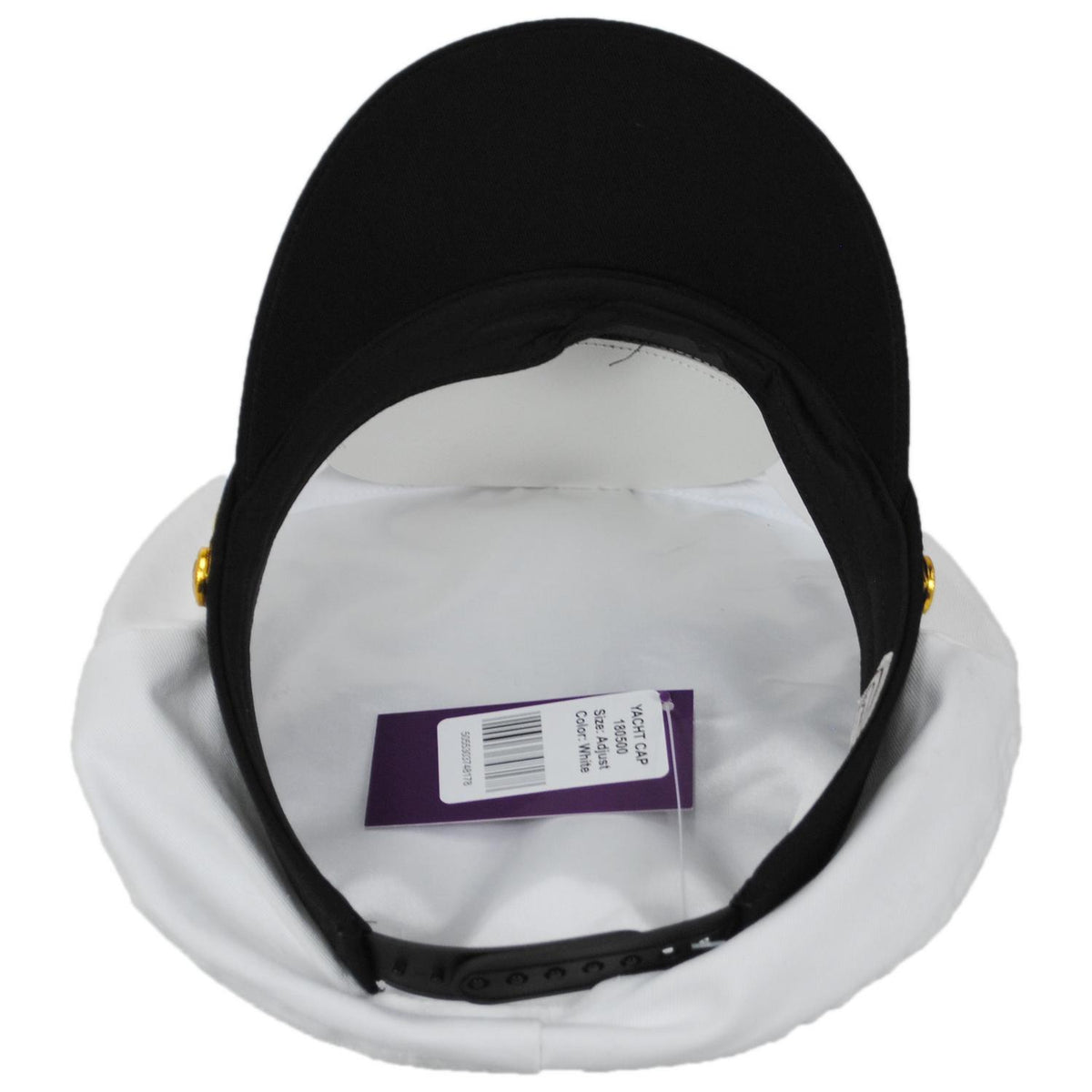 Village Hat Shop | Deluxe Adjustable Yacht Captain Cap - White | 180500W | under | WHITE