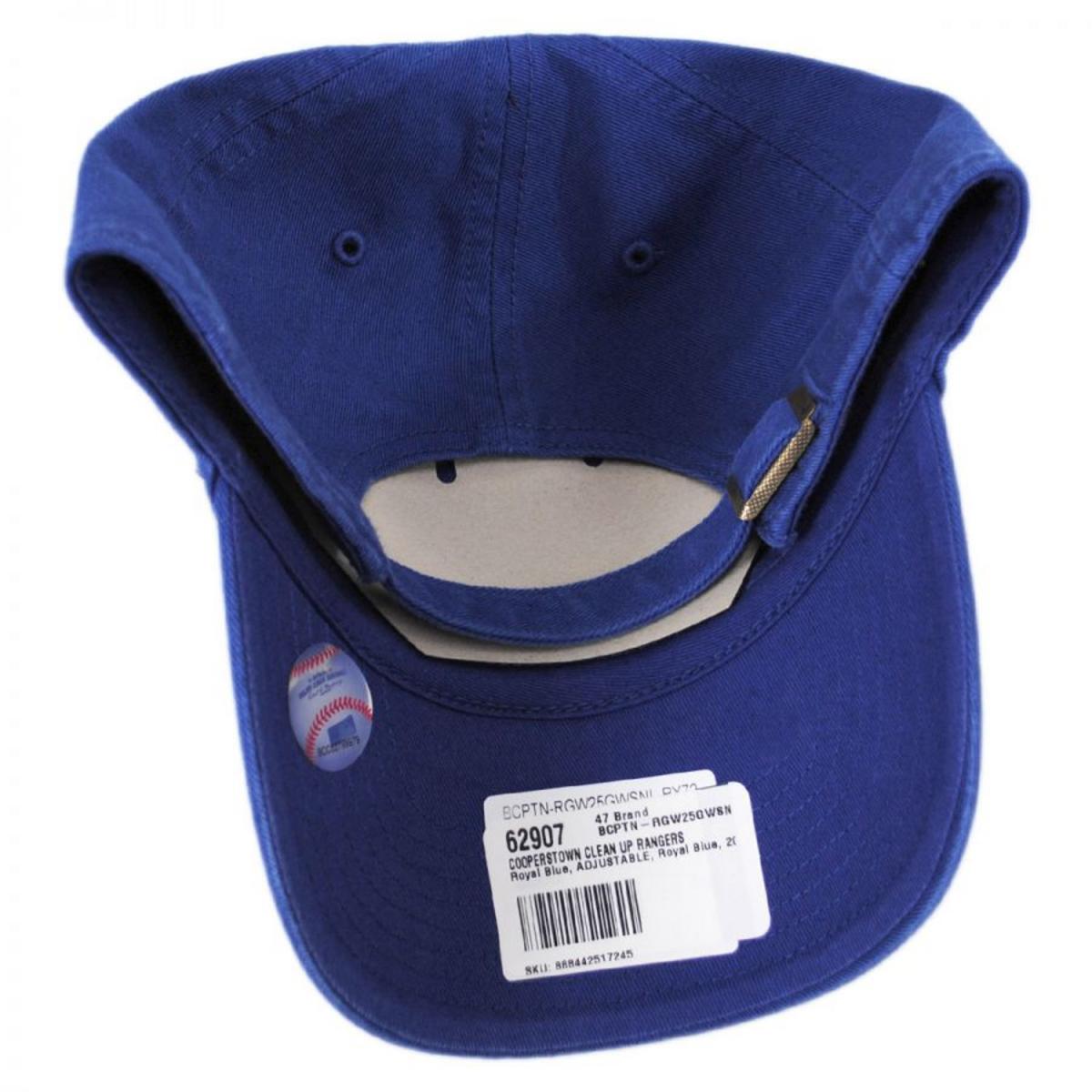 47 Brand | Texas Rangers MLB Cooperstown Clean Up Strapback Baseball Cap Dad Hat | 203445 | under | ROYAL