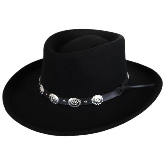 Eddy Bros | Western Wool Felt Gambler Hat | 130175 | lead | BLACK