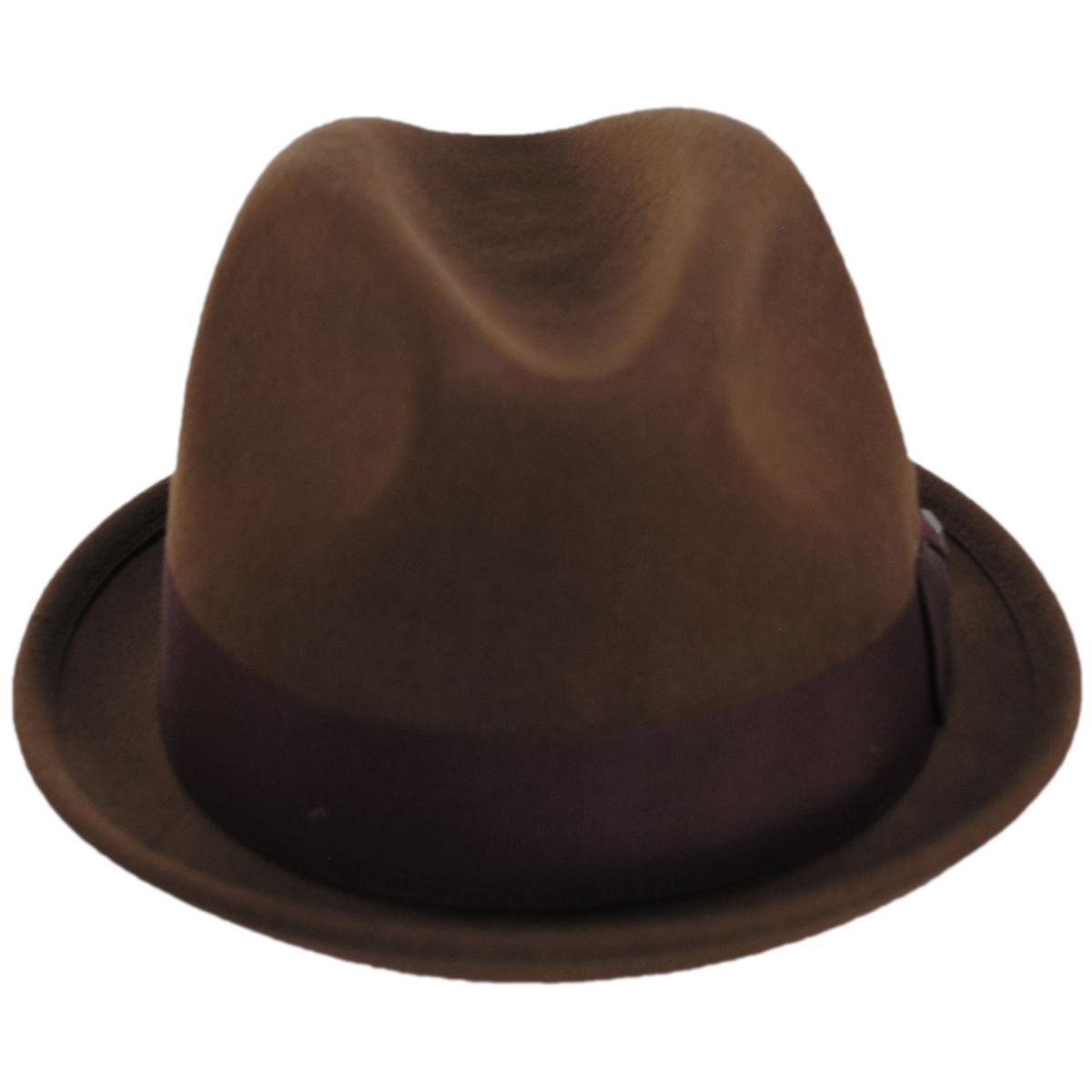 BRIXTON HATS | Gain Wool Felt Fedora Hat | 135600 | front | COFFEE/CHESTNUT
