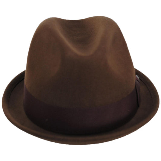 BRIXTON HATS | Gain Wool Felt Fedora Hat - Coffee | 135600COF | front | COFFEE/CHESTNUT