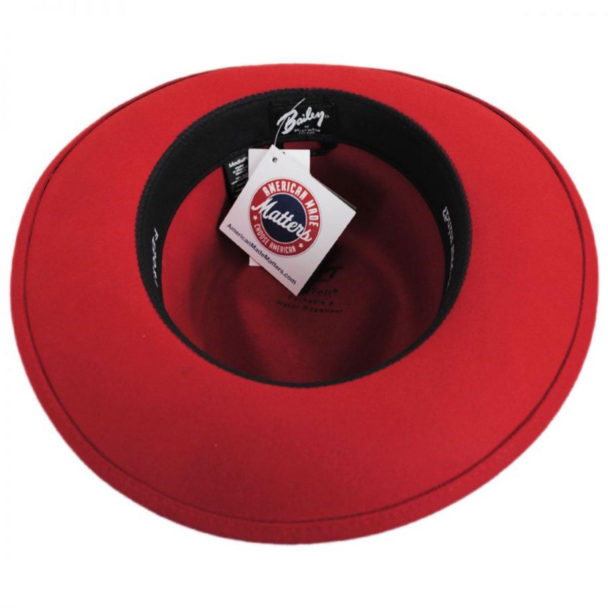 Bailey 1922 | Packable Wool LiteFelt Fedora Hat  | 130003 | under | RED