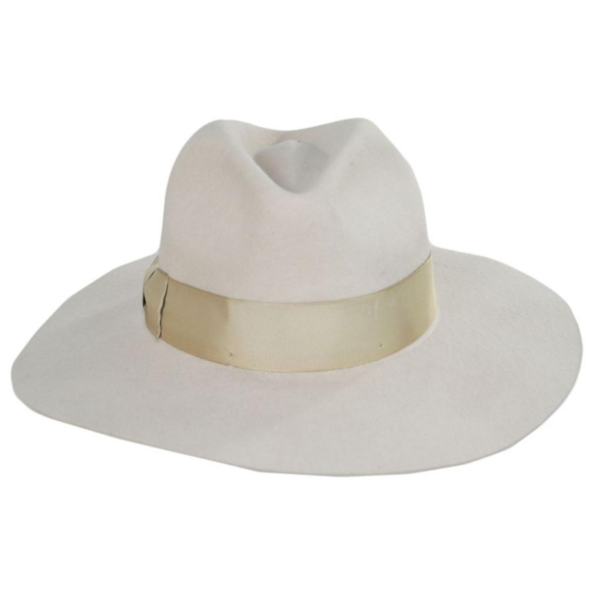 Bigalli | Zoey Floppy Brim Wool Felt Fedora Hat | 131433 | front | CREAM
