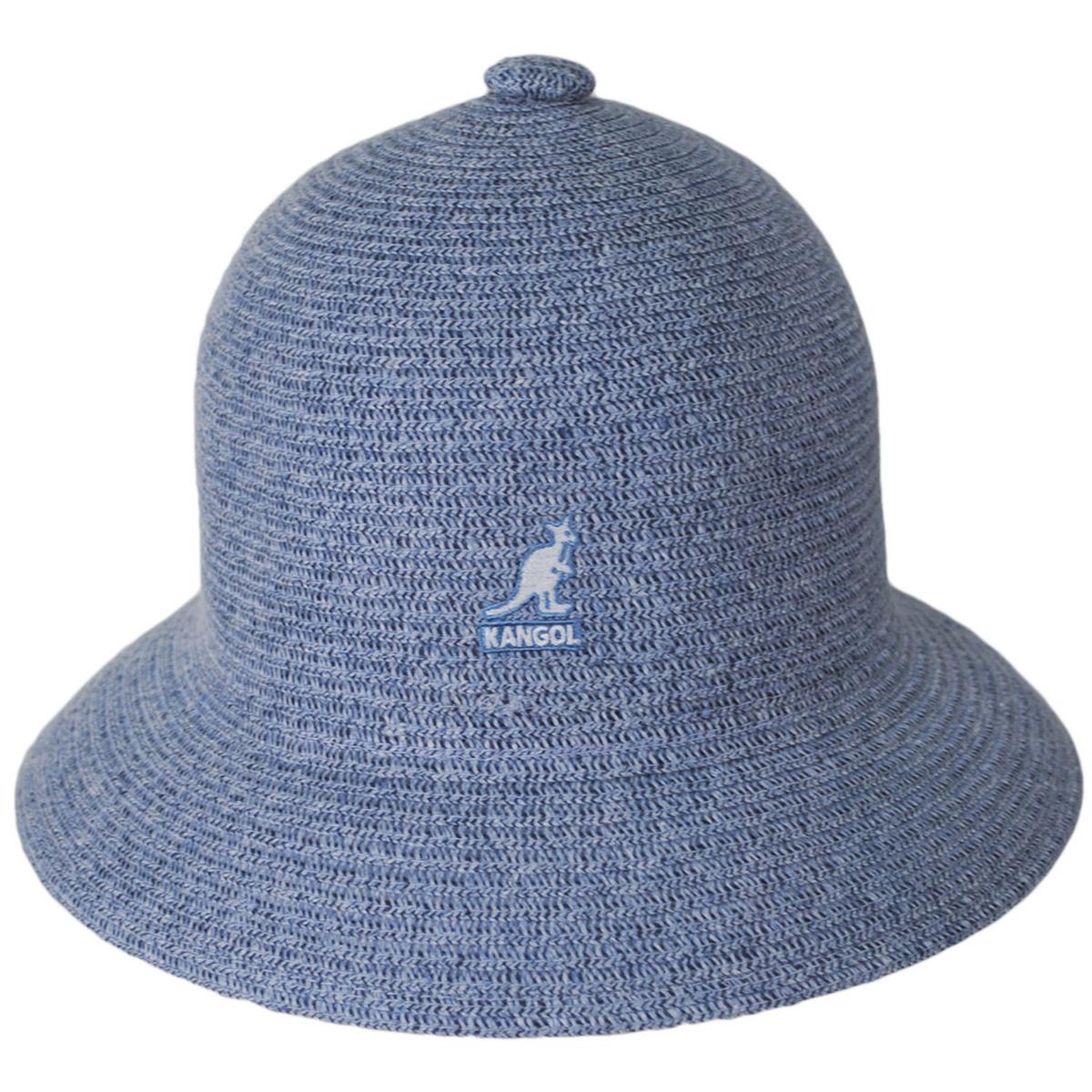 Kangol | Linen Braid Casual Bucket Hat | 185805 | front | HEATHER DENIM BLUE