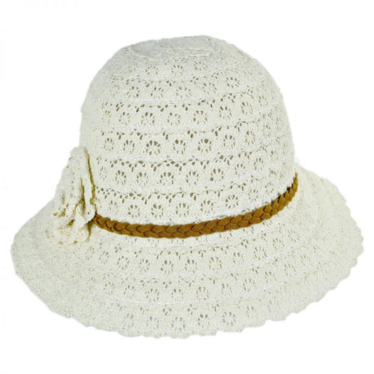 Jeanne Simmons | Toddler's Lace Cloche Hat | 510934 | front | CREAM