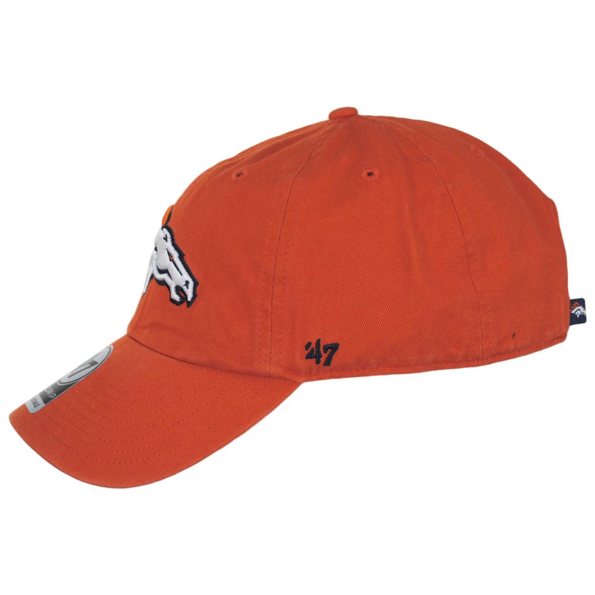 47 Brand | Denver Broncos NFL Clean Up Strapback Baseball Cap Dad Hat | 203600 | profile | ORANGE