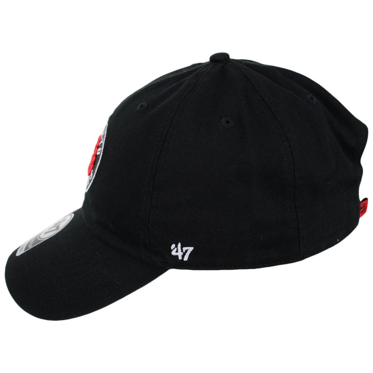 47 Brand | Toronto Raptors NBA Clean Up Strapback Baseball Cap Dad Hat | 204190 | profile | BLACK