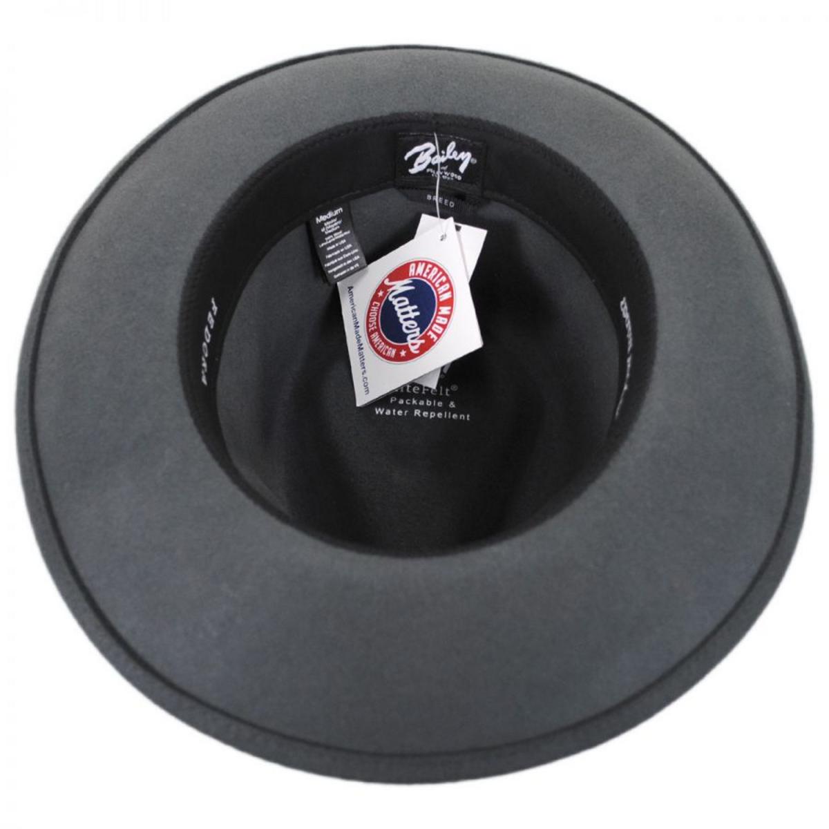 Bailey 1922 | Packable Wool LiteFelt Fedora Hat  | 130003 | under | GRAPHITE