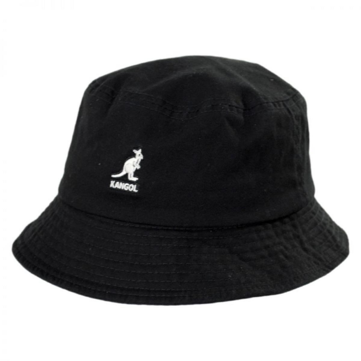 Kangol | Washed Cotton Bucket Hat | 185701 | lead | BLACK