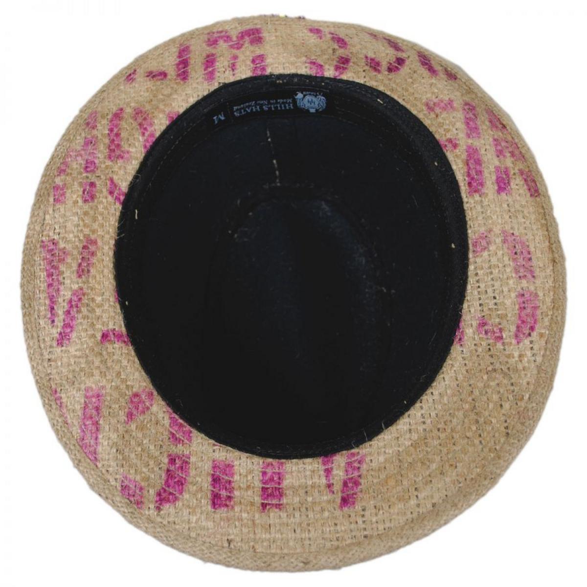 Hills Hats of New Zealand | Havana Coffee Works Jute Mod Trilby Fedora Hat | 147609 | under | MULTI