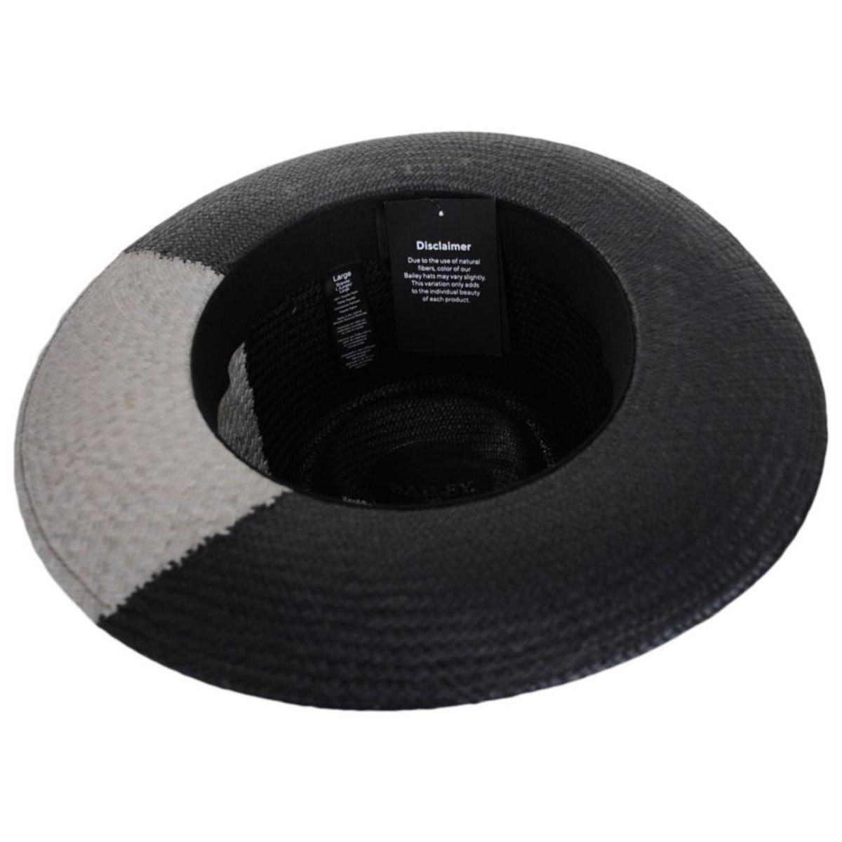 Bailey 1922 | Boreal Panama Straw Fedora Hat | 127735 | under | BLACK/ASH