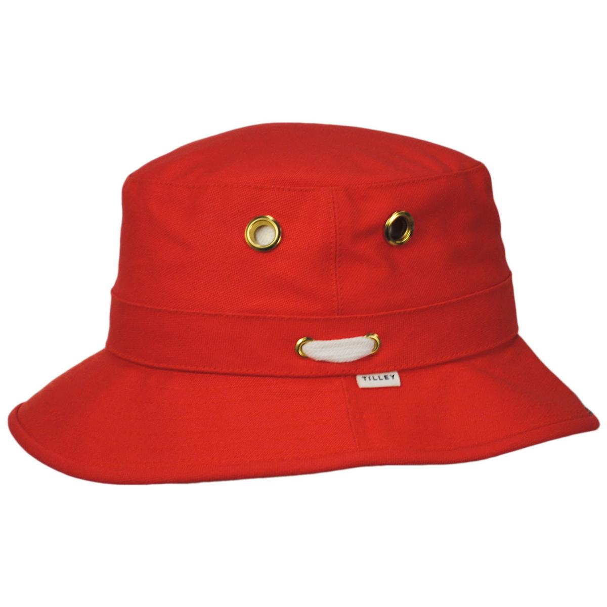 Tilley Endurables | T1 Iconic Cotton Duck Bucket Hat | 400800 | profile | RED