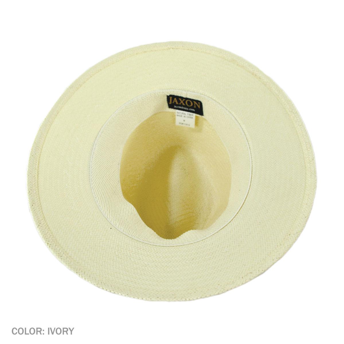Jaxon Hats | Toyo Straw Safari Fedora Hat - Khaki Band | 129914 | under | IVORY
