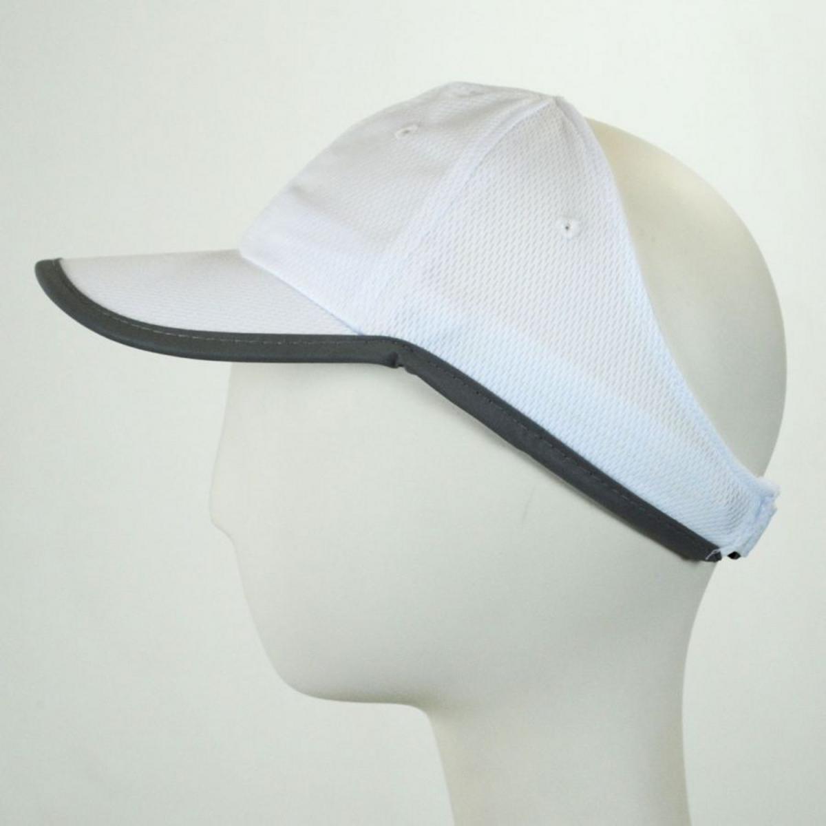 Chic Play | Genie Reflective Open Back Ponytail Baseball Cap | 401406 | profile | WHITE