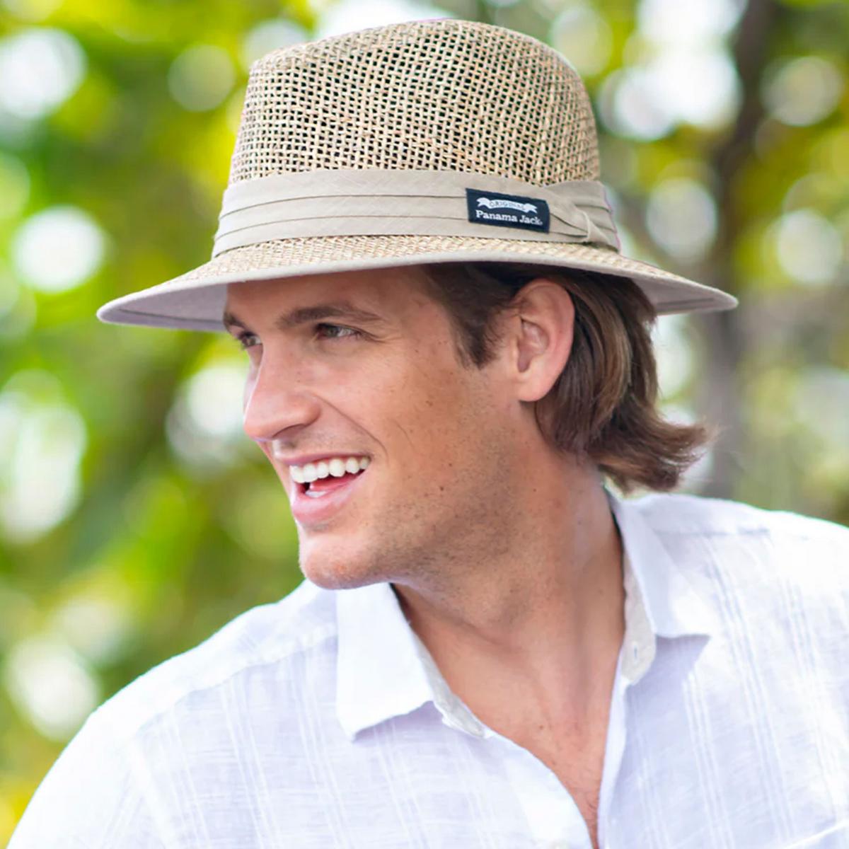 Panama Jack | Seagrass Straw Safari Fedora Hat | 126394 | lsmtwo | NATURAL