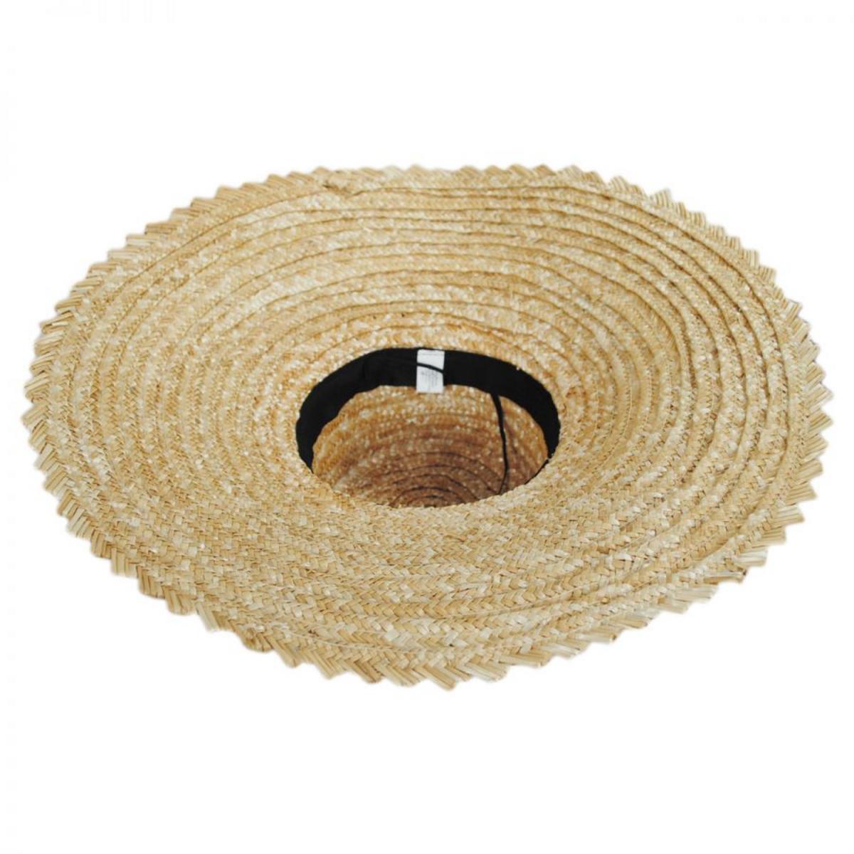 Chevron 6.5 Inch Brim Wheat Braid Lampshade Hat