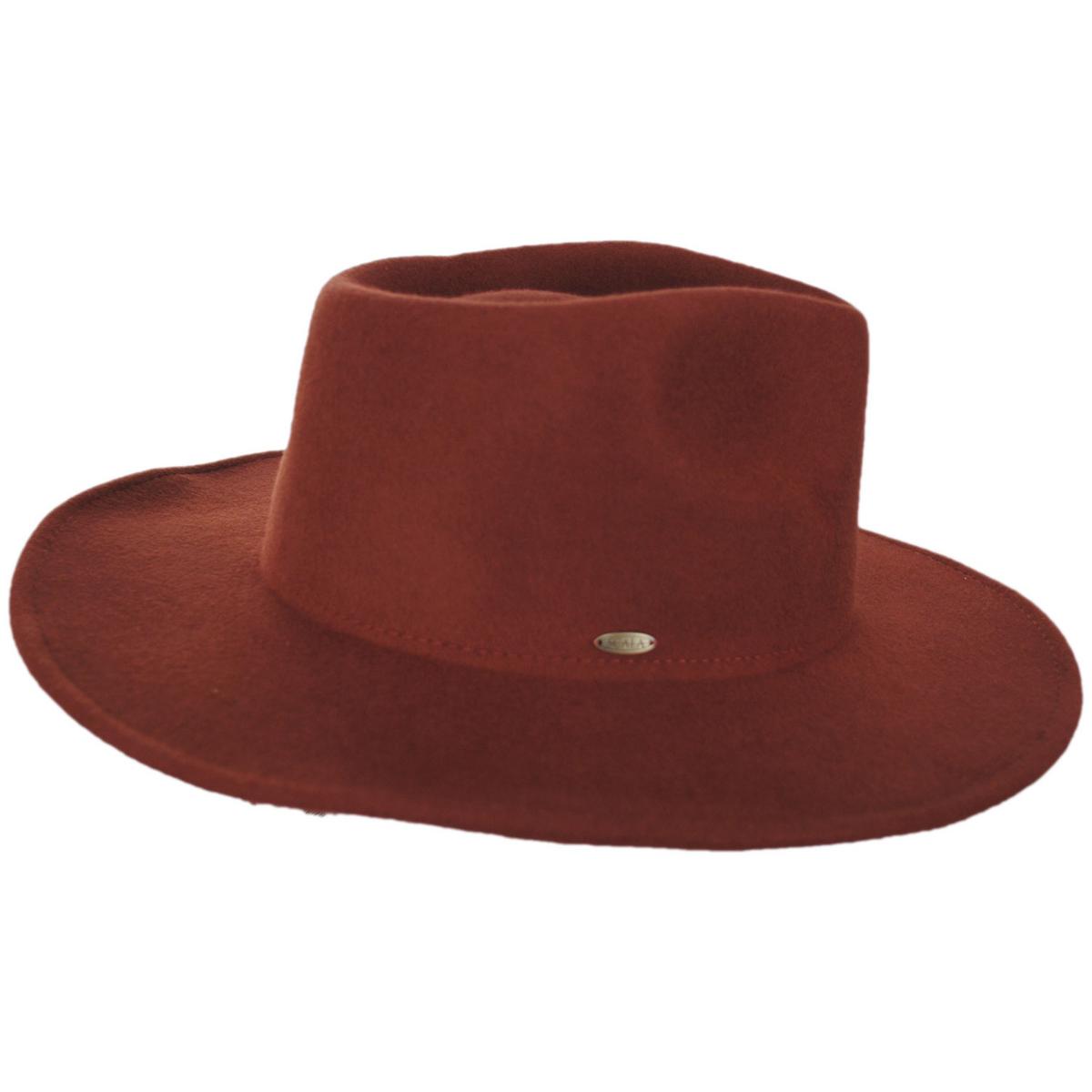 Scala | Kathrina Wool Felt Fedora Hat | 123442 | profile | RUST