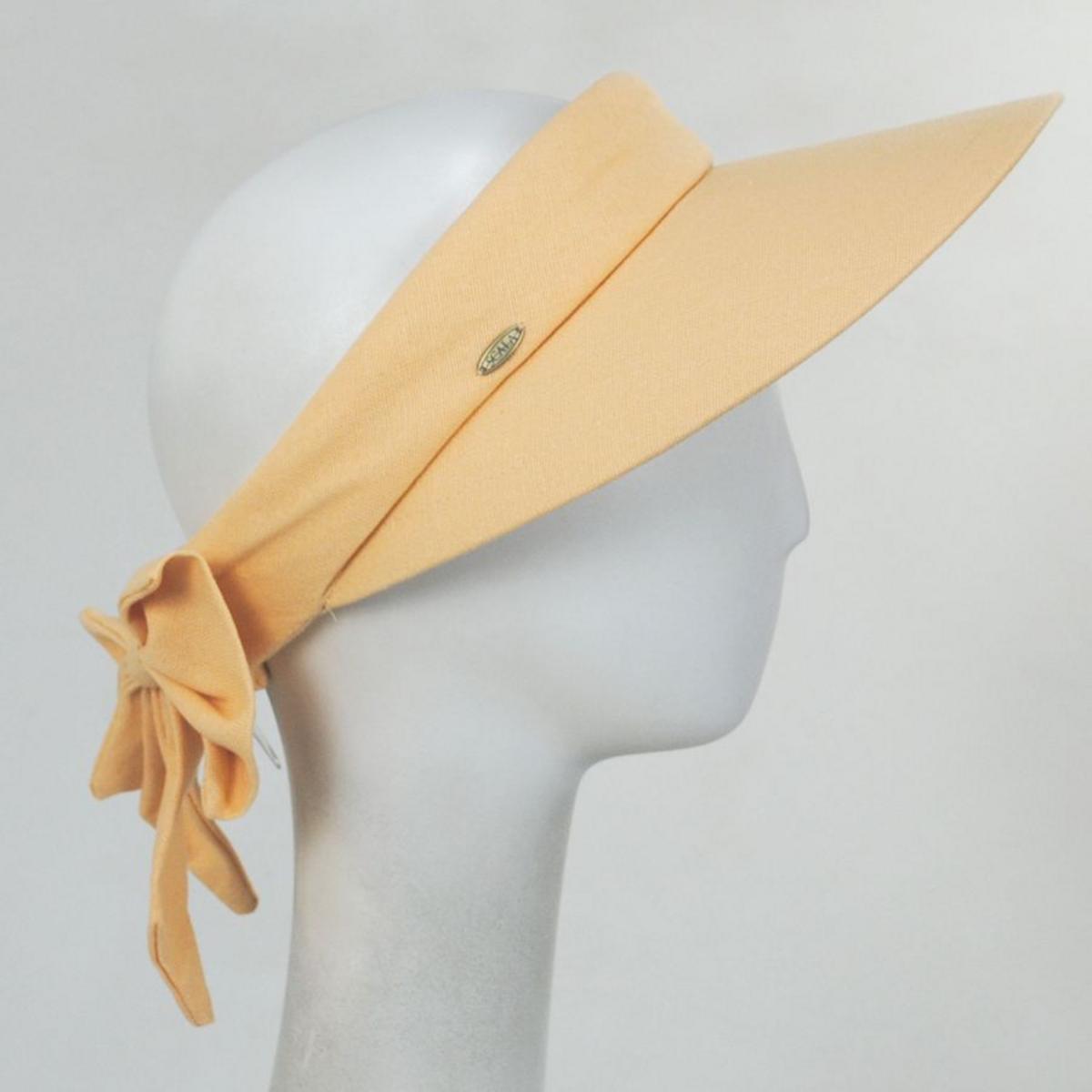 Scala | Backbow Cotton Visor | 195018 | profile | BEESWAX