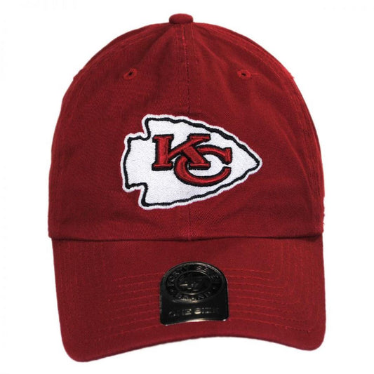 47 Brand | Kansas City Chiefs NFL Clean Up Strapback Baseball Cap Dad Hat | 203480 | front | RED