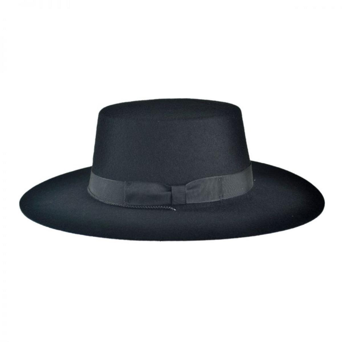 Jaxon Hats | Made in the USA - Classics Wool Felt Bolero Hat | 191721 | under | BLACK