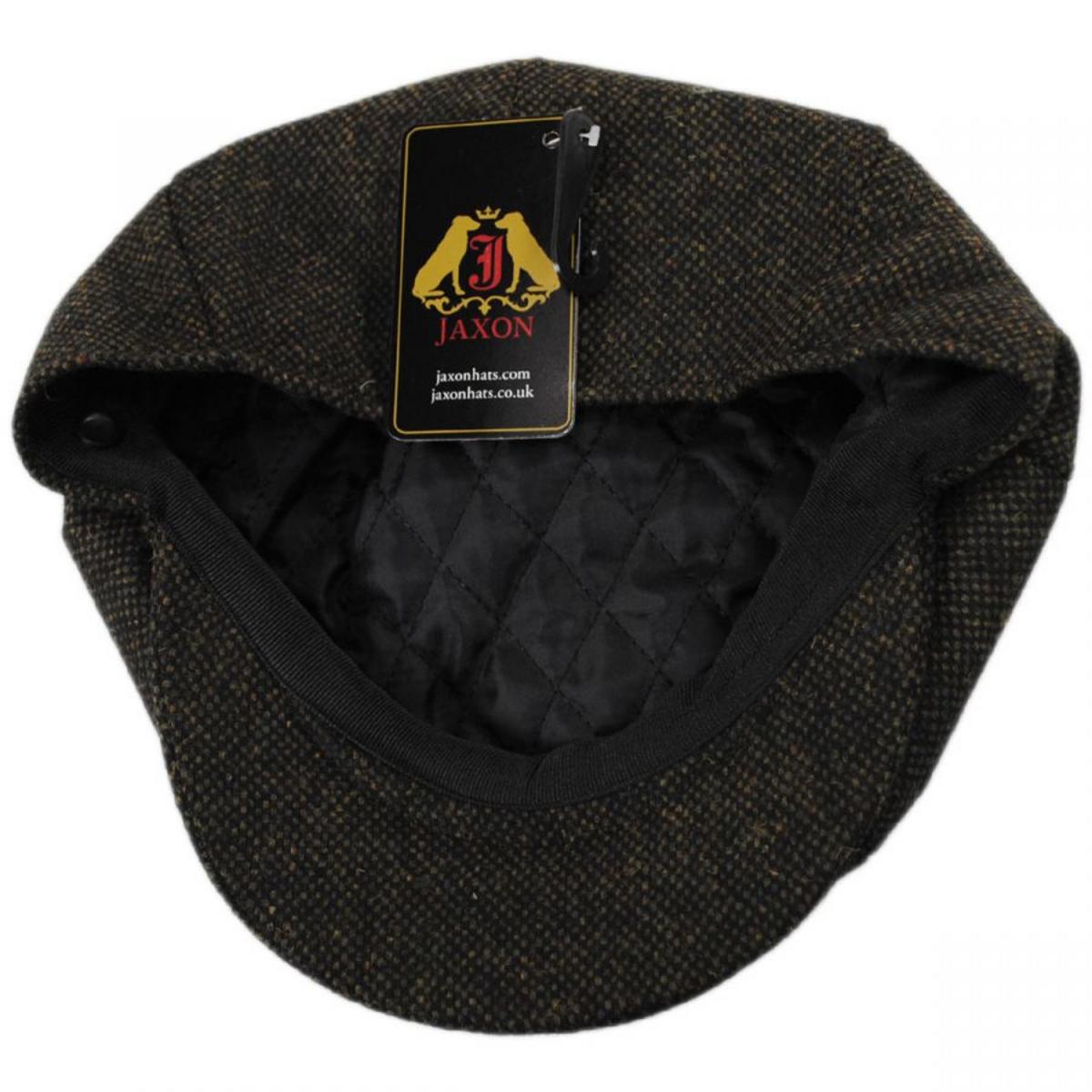 Jaxon Hats | Sidecar Nailhead Wool Blend Newsboy Cap | 167564 | under | GREEN/BLACK