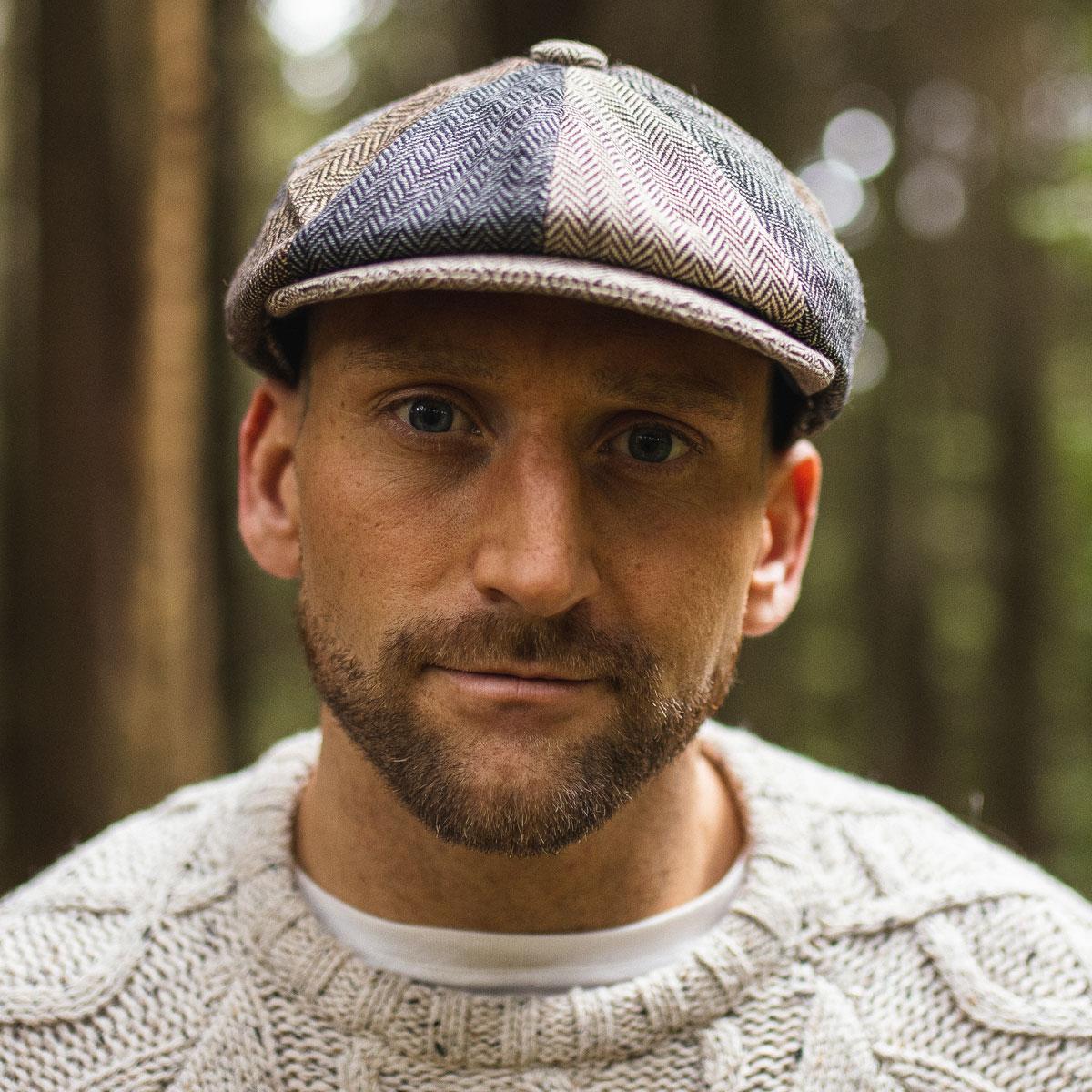 Jaxon Hats | Herringbone Patchwork Wool Blend Newsboy Cap | 167779 | lsmone | MULTI