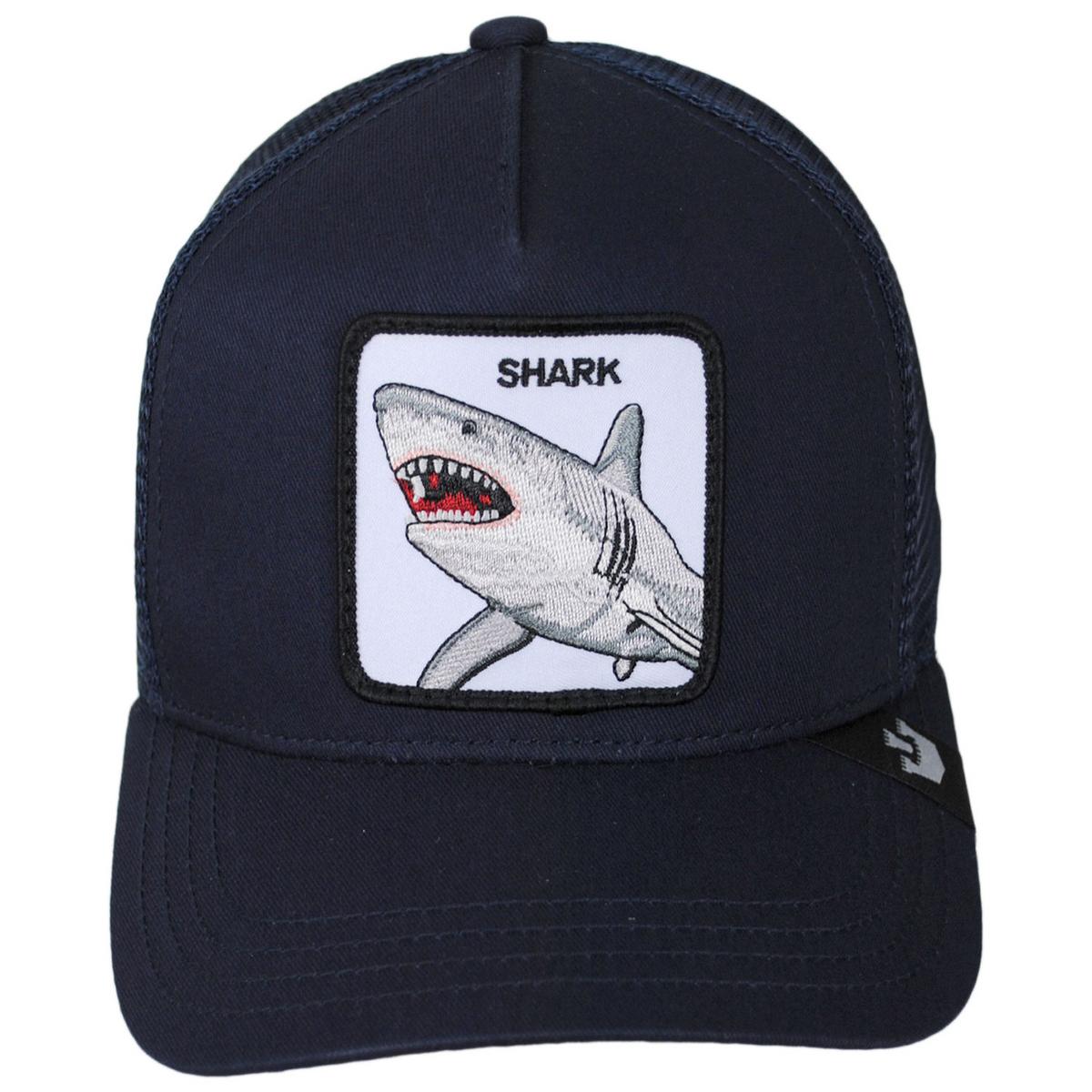 Goorin Bros | Shark Bite Trucker Snapback Baseball Cap | 200411 | front | NAVY BLUE