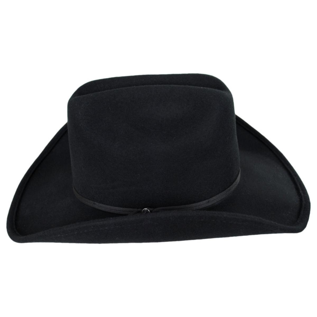 Jaxon Hats | Wool Felt Western Hat | 132000 | profile | BLACK
