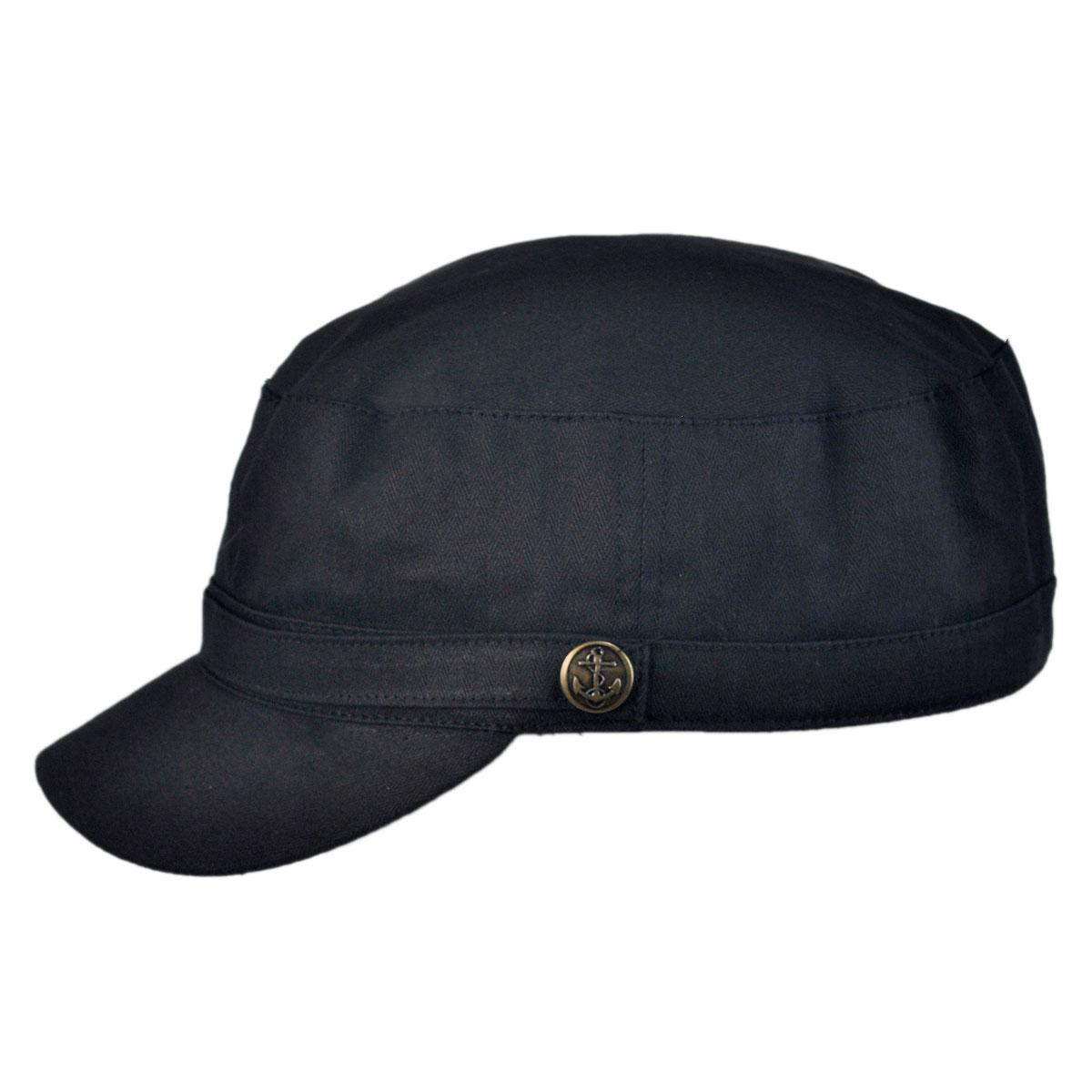 Jaxon Hats | Wholesale Herringbone Cotton Cadet Cap B2B Pre-Pack | B2B222300 | profile | BLACK