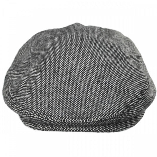 Jaxon Hats | Marl Tweed Wool Blend Ivy Cap | 167751 | front | BLACK