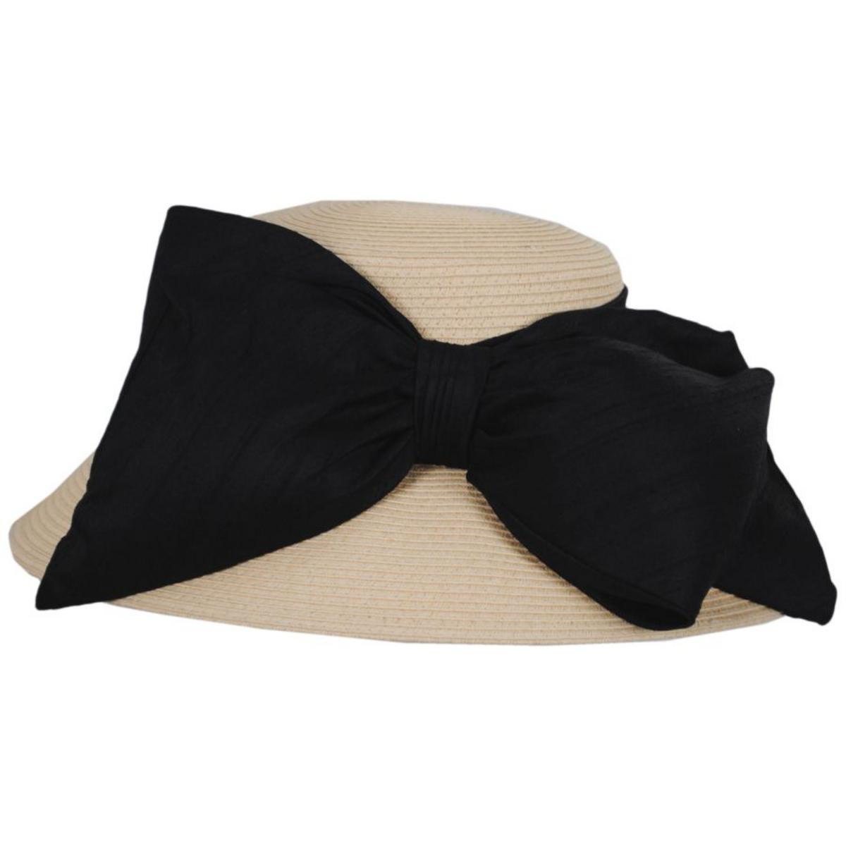 Silk Bow Toyo Straw Lampshade Hat - Made to Order