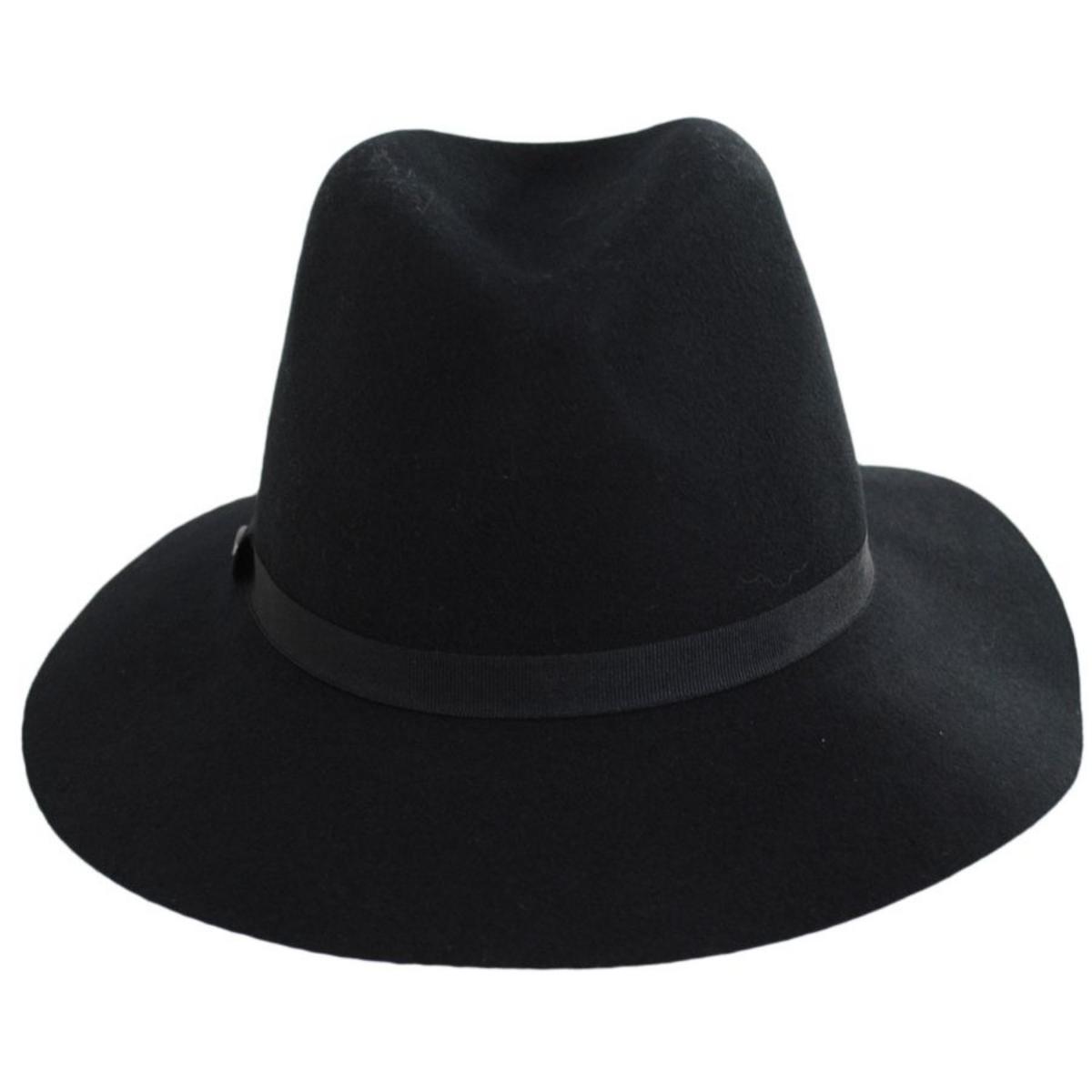 Scala | Xenia Wool Felt Earflap Safari Fedora Hat | 123439 | front | BLACK