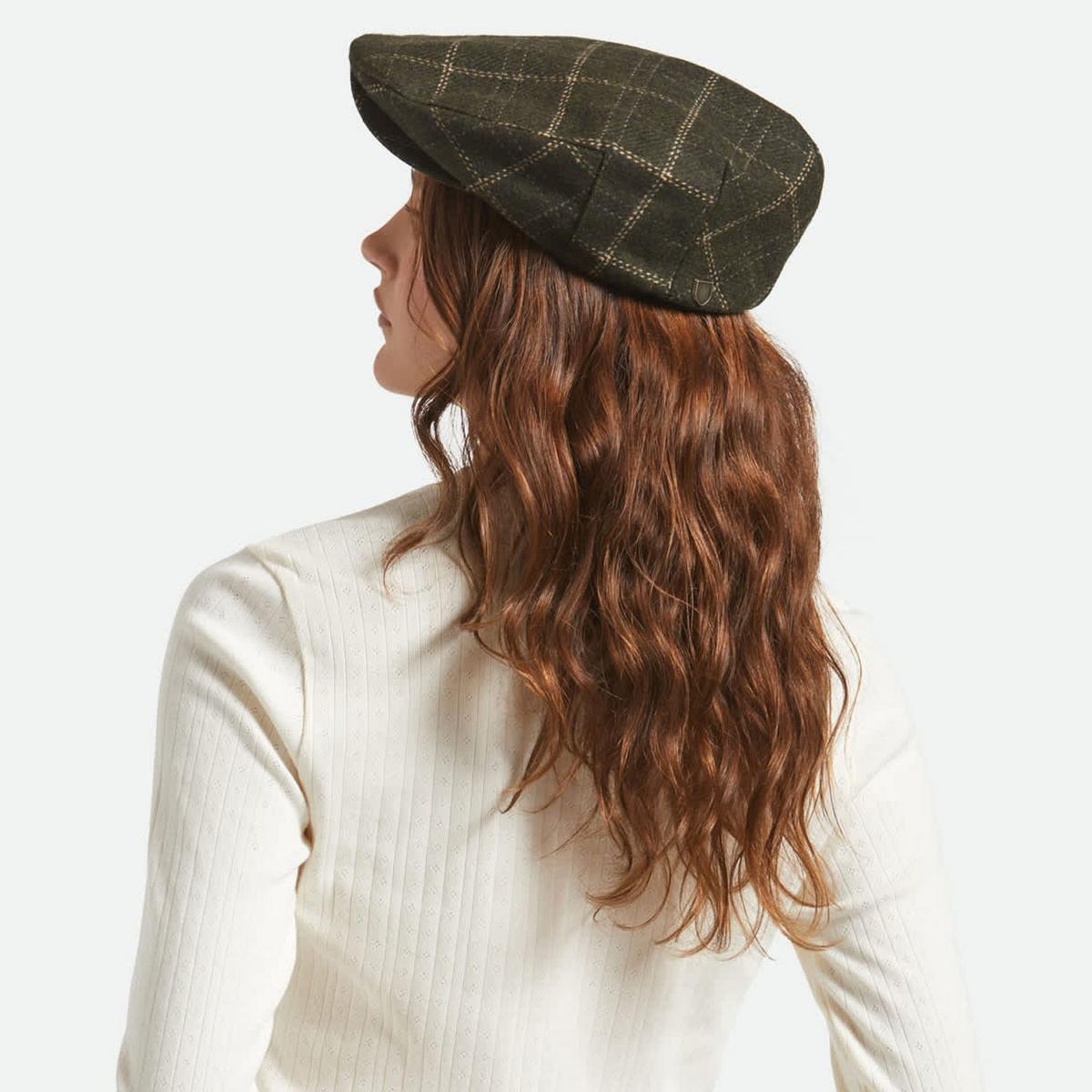 BRIXTON HATS | Barrel Wool Blend Plaid Ivy Cap | 161523 | lsftwo | MOSS/KHAKI