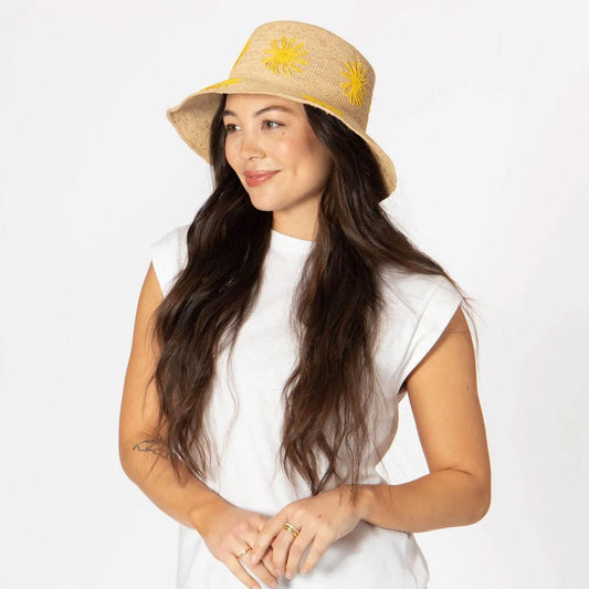 San Diego Hat Company | Sol Raffia Straw Bucket Hat | 103687 | lsfone | YELLOW