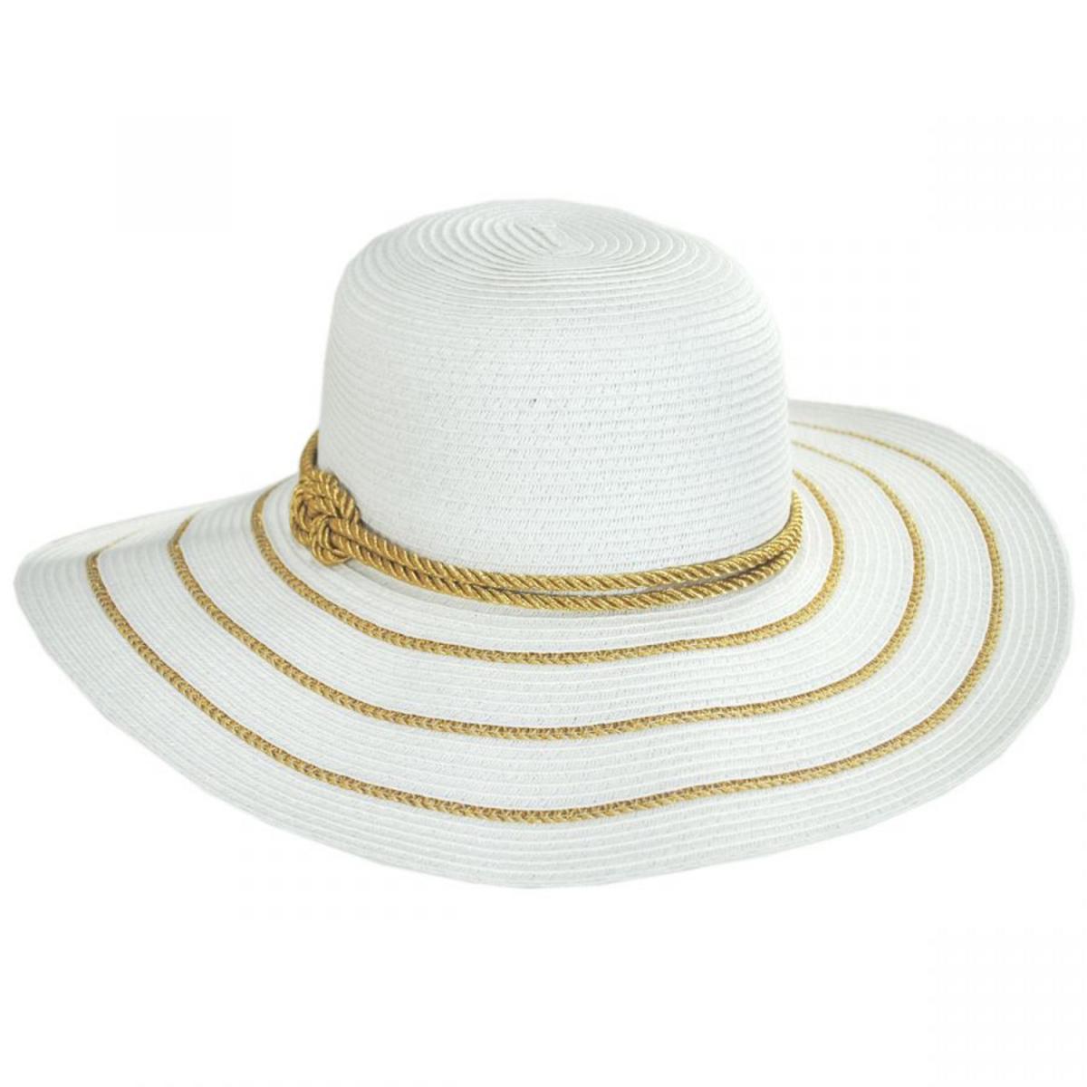 Jeanne Simmons | Metallic Sailor Knot Striped Straw Sun Hat
