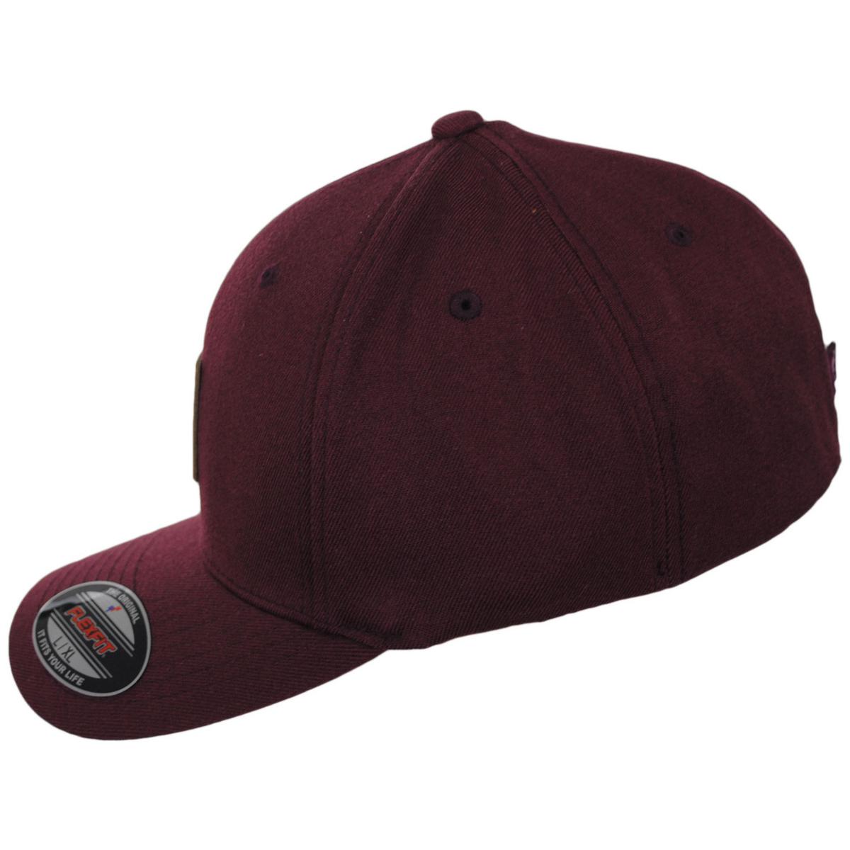 Kangol | Leather Patch Flexfit Fitted Baseball Cap | 201125 | profile | MAROON