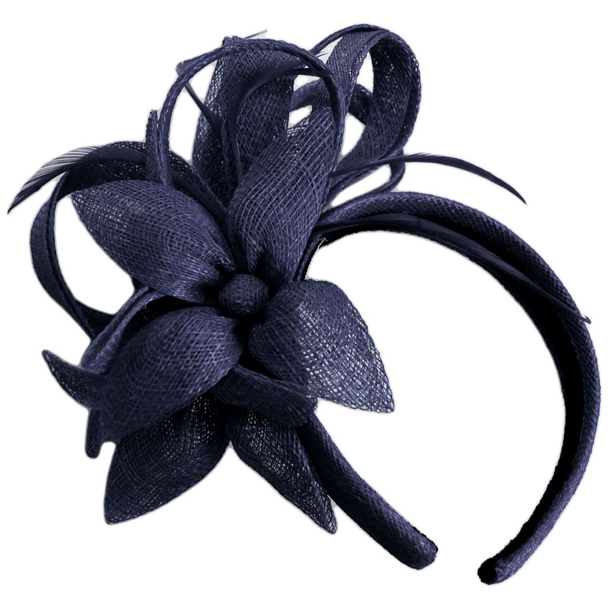 Kathy Jeanne | Jada Sinamay Straw Fascinator Hat | 122428 | lead | NAVY