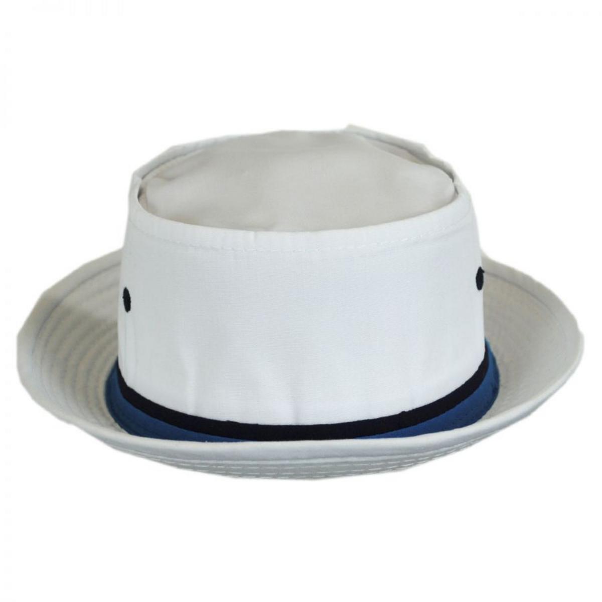 Dorfman Pacific | Classic Roll Up Cotton Bucket Hat | 185102 | front | WHITE