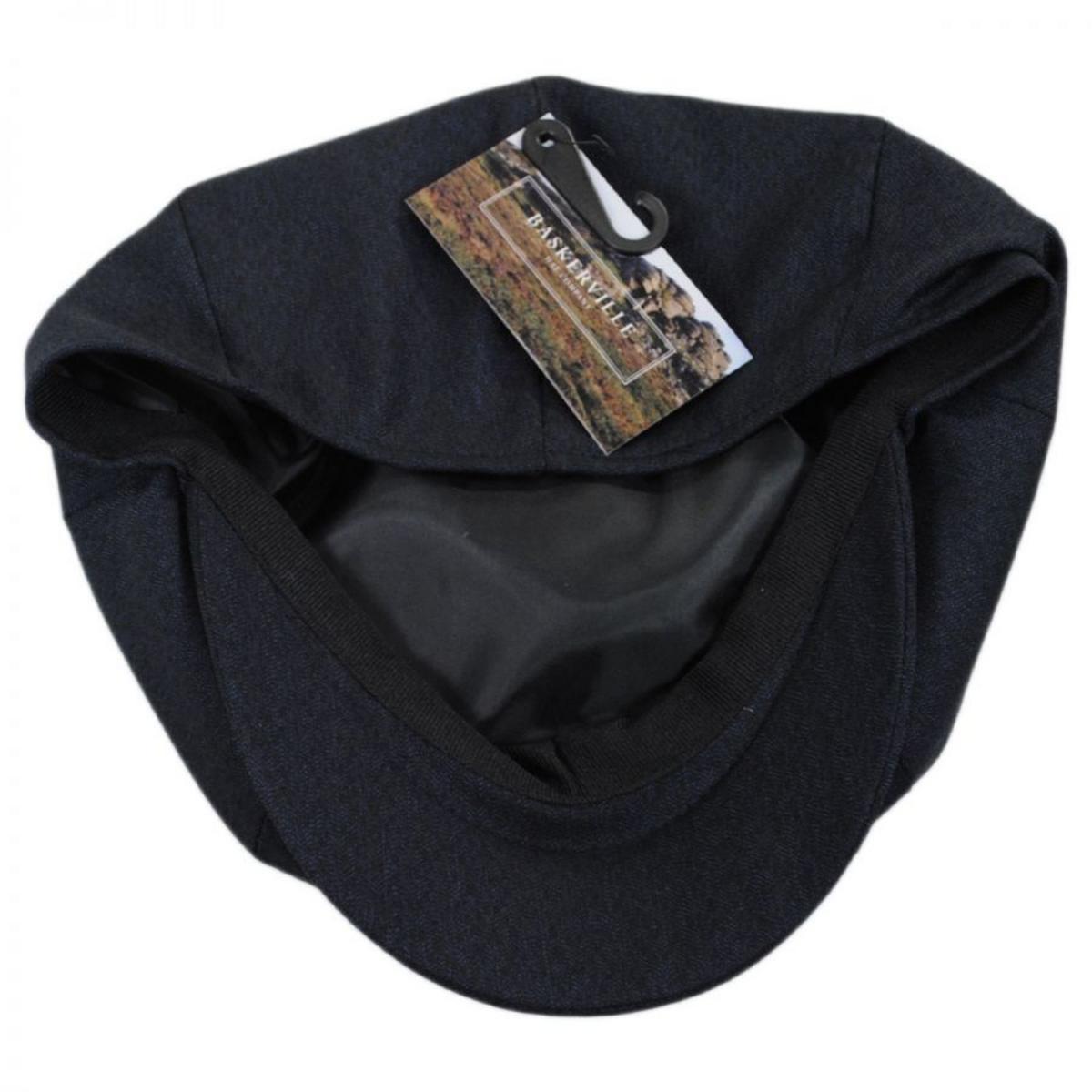 Baskerville Hat Company | Delancey Wool Chevron Ivy Cap | 167647 | under | NAVY/BLACK