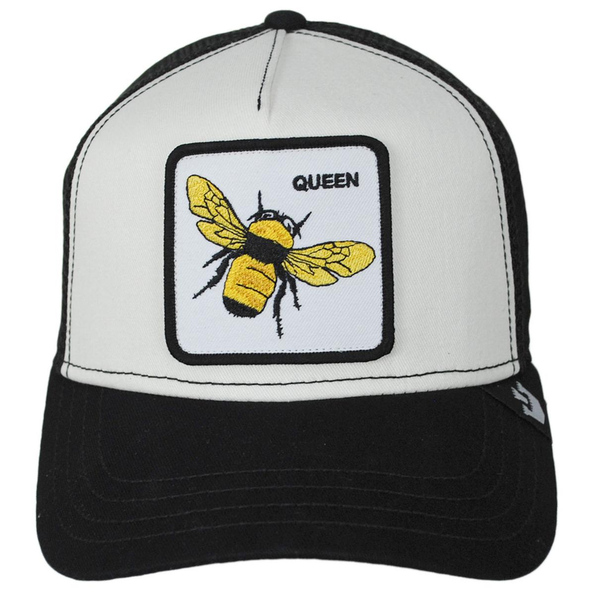 Goorin Bros | Queen Bee Mesh Trucker Snapback Baseball Cap | 200390 | front | BLACK/WHITE