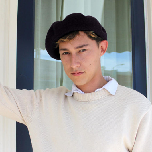 Village Hat Shop | Wool Fashion Beret | 152500 | lsmone | BLACK