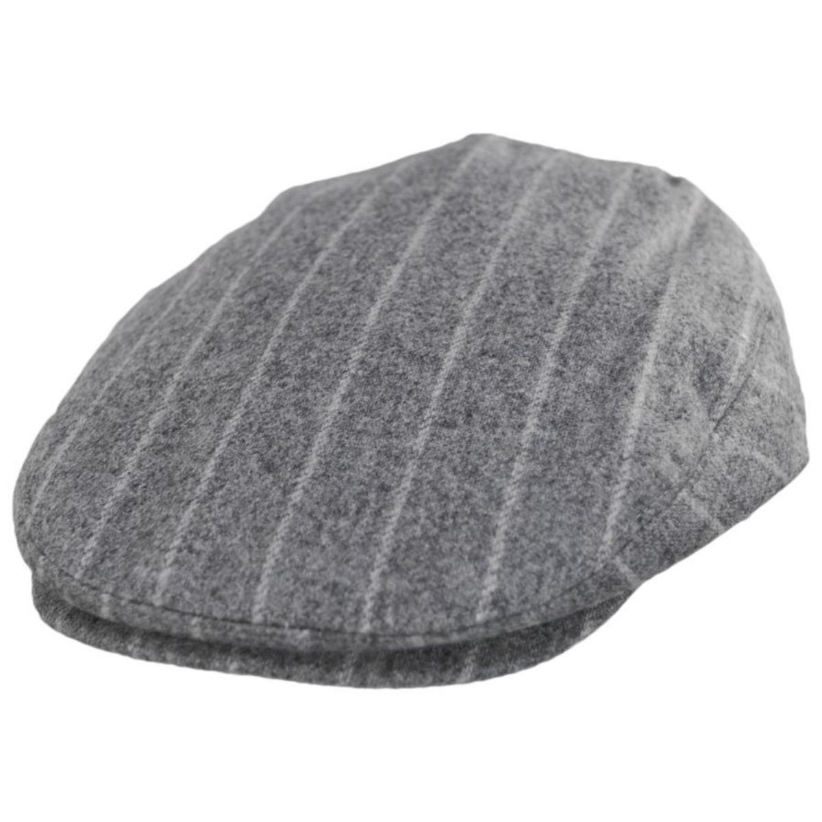 Baskerville Hat Company | Regency Wool Pinstripe Ivy Cap | 167669 | lead | SILVER
