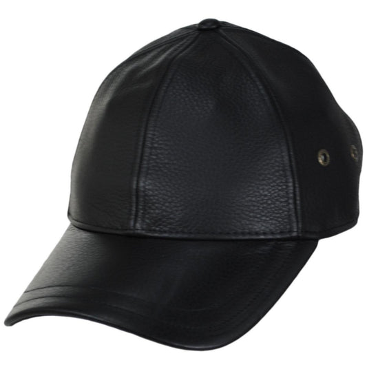 Scala | Timber Leather Adjustable Baseball Cap | 200215 | lead | BLACK